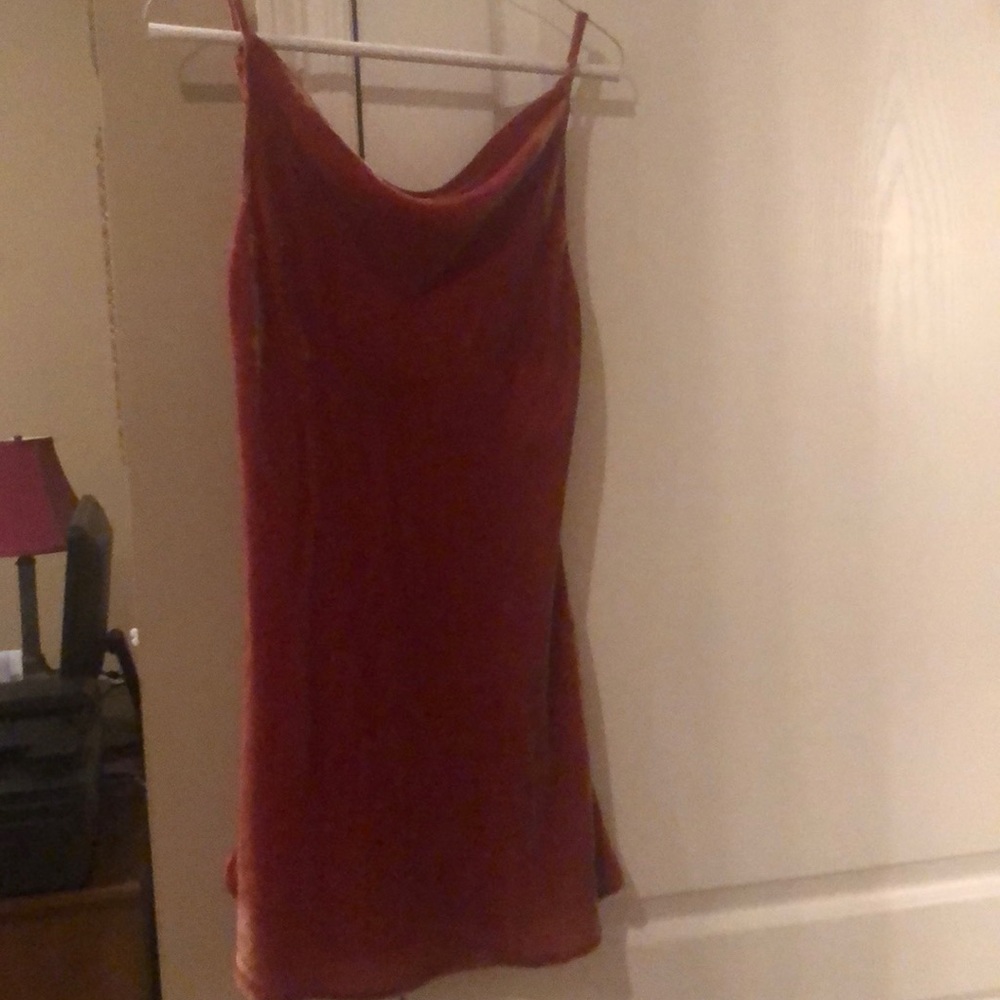 Pink velvet dress